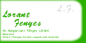 lorant fenyes business card