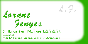 lorant fenyes business card